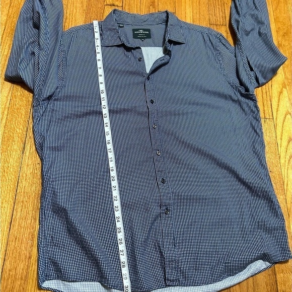 Rodd & Gunn Dress Shirt 2XL Geometric Blue Sports Fit Italian Fabric Button Up - Picture 6 of 9